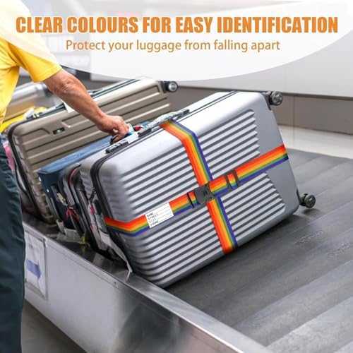 BILIONE Luggage Straps for Suitcases, Adjustable Lockable Suitcase Straps - Image 5