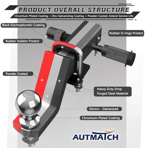 AUTMATCH Trailer Hitch Ball Mount - Image 5