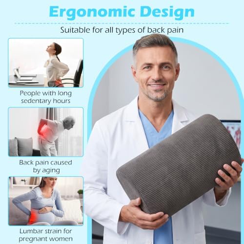 XIAIJIA Lumbar Support Pillow for Couch, Recliner Chair, Light Grey - Image 5