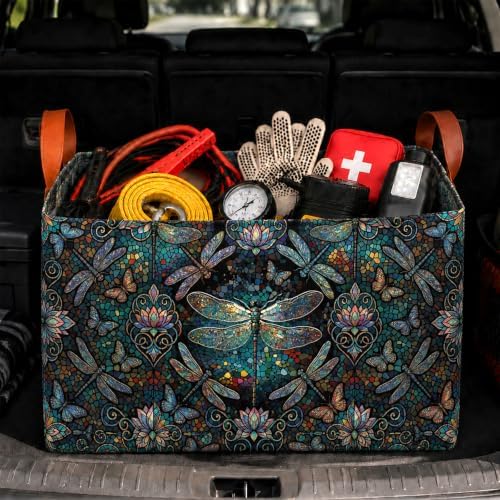 Dragonfly Car Trunk Organizer 20L Fold Auto Storage Basket by YGQZYYQ