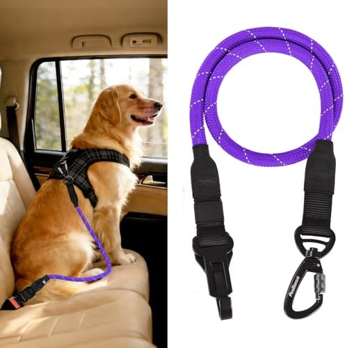 PetBonus Dog Seat Belt for Car, Durable Rope Dog Car Harness for Vehicle by Petbonus