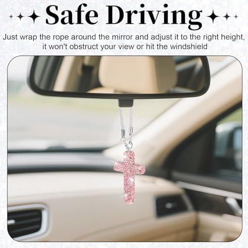 BFXM 2PCS Cross for Car Mirror Hanging - Image 4