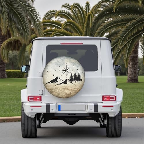 Nature Mountain Land Spare Tire Cover Compass Wheel Covers 15 Inch - Image 7