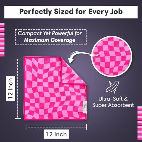 Double-Sided Microfiber Washcloths, Waffle Weave Kitchen Washcloths - Image 2