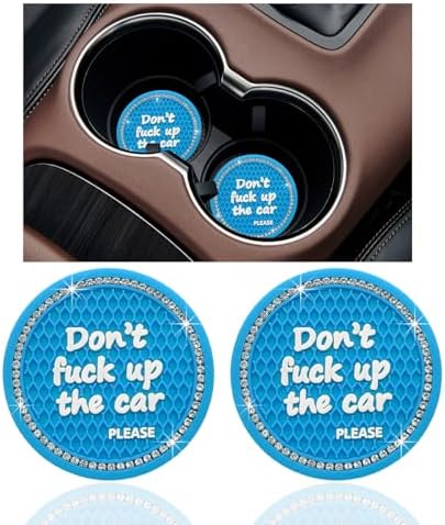 Ziciner 2 Pack Bling Car Cup Holder Coaster, 2.75 Inch Anti-Slip Auto Insert by Ziciner