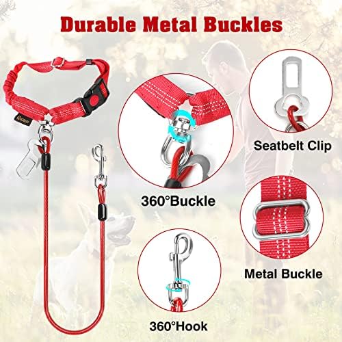 Chew Proof Dog Car Seat Belt, 2 in 1 Steel Cable Dog Car Accessories Headrest - Image 5