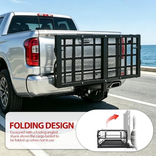 500 LBS Folding Hitch Cargo Carrier Basket 60" X 24" X 14.4" - Image 3