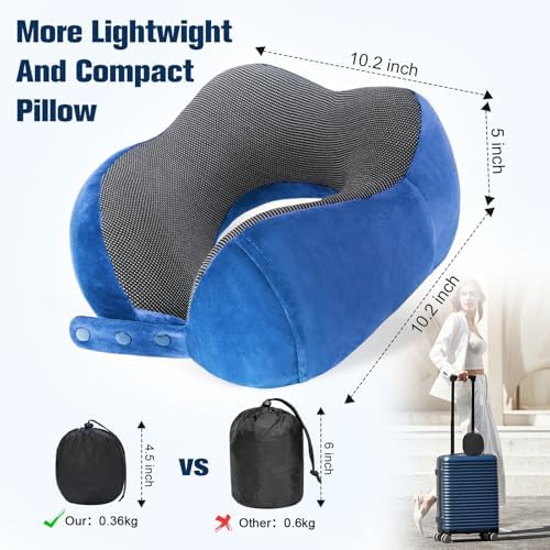 Cirorld Neck Pillow for Traveling, Travel Pillows for Airplanes Dark Blue - Image 3