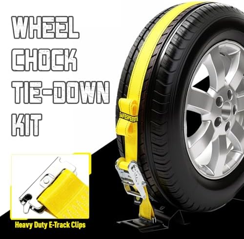 UTV Wheel Chock Tie Down Kit 4pk 2" x8' 4400LBS E Track Tire Ratchet Straps - Image 3