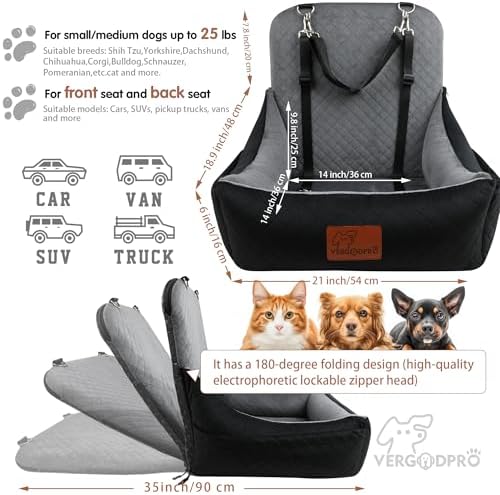 Small Dog Car Seat & Travel Bed:Keep Your Pup Safe, Comfortable and Secure on - Image 3