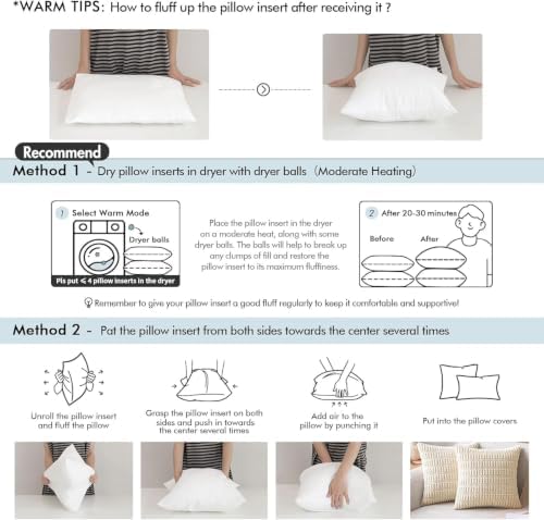 MIULEE 18x18 Pillow Inserts Set of 2, Throw Pillows - Image 2