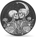 Rv Spare Tire Cover Wheel Halloween Skull Rose Skeletal Tire Covers Wheel by FengQuGou