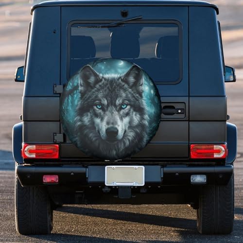 Mystic Blue-Eyed Wolf Spare Tire Cover - Image 3