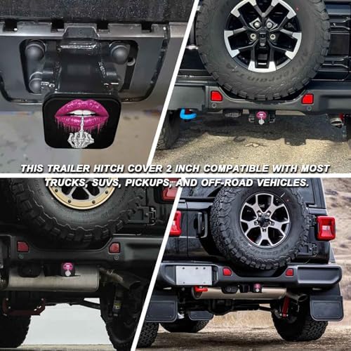 2 Inch Skeleton Hand Sexy Lips Trailer Hitch Cover Rubber Receiver Tube Plug Cap - Image 5