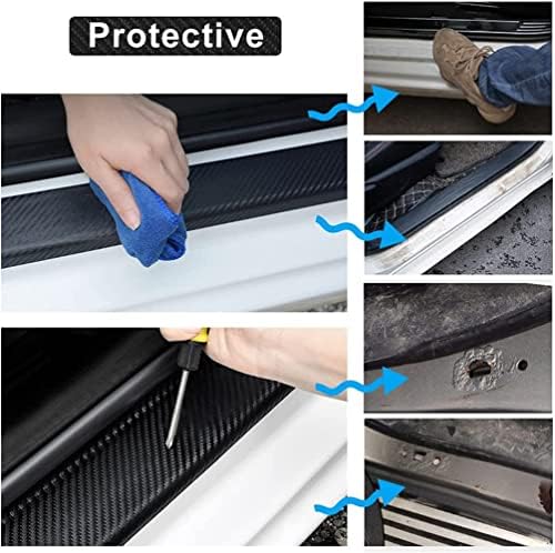 4Pcs Car Door Sill Protector for Nissan Altima, Carbon Fiber Anti-Scratch Guard - Image 2