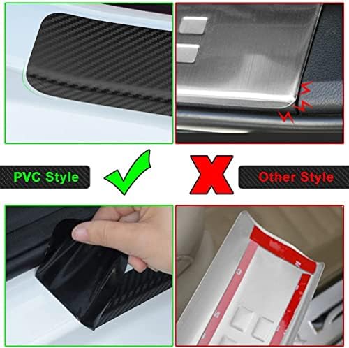 4Pcs Car Door Sill Protector for Chevy Malibu, Carbon Fiber Anti-Scratch Guard - Image 4