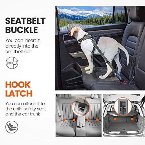 IOKHEIRA Dog Seatbelt, Updated Adjustable Harness Reflective Bungee Dog Car - Image 6