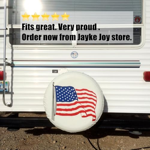 American Flag White Spare Tire Cover - Image 4
