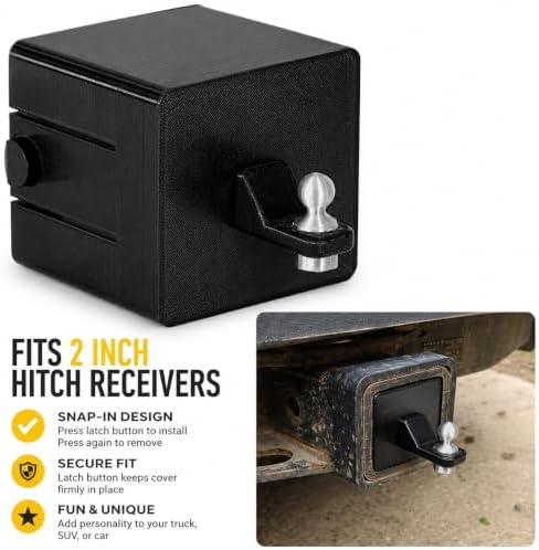 Tiny Trailer Hitch Cover, 2 Inch Snap-in Receiver Plug - Image 4