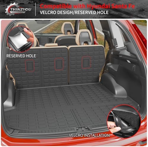 Cargo Mat & Backrest Mats for 2021-2023 Hyundai Santa Fe 5 Seats - Image 3