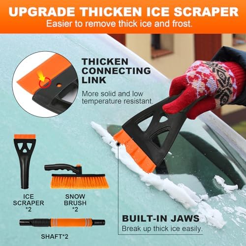 BFONS Ice Scrapers for Car Windshield, 2-in-1 Snow Scraper and Snow Brush for - Image 6