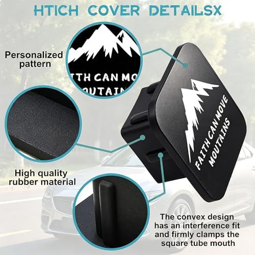 Hitch Receiver Cover 2" Faith Can Move Mountains Trailer Hitch Cover Tube Cap - Image 3