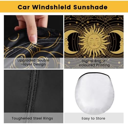 Windshield Sun Shade, Reflective Car Sunshade Blocks Heat, 57 x 31.5 in - Image 4