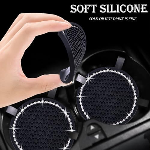 2PCS Bling Cup Holder Coaster, 2.75 Inch Auto Car Cup Holder Insert Coasters - Image 4