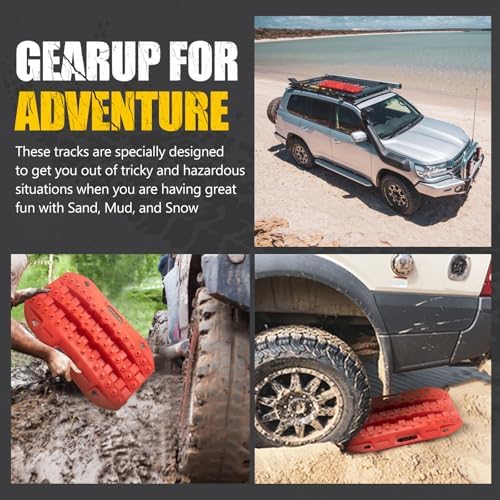 BUNKER INDUST Off Road Traction Boads, Snow Ramps-Red Tire Traction Tool - Image 7