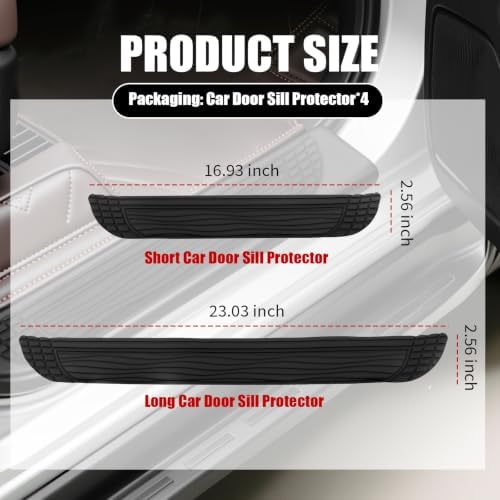 4PCS Car Door Sill Protector, Width 2.56" Car Door Protector - Image 2