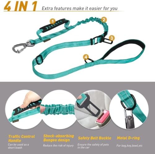 AUBELL Tactical Dog Leash Heavy Duty, 4-6ft No Pull Bungee Leash - Image 5