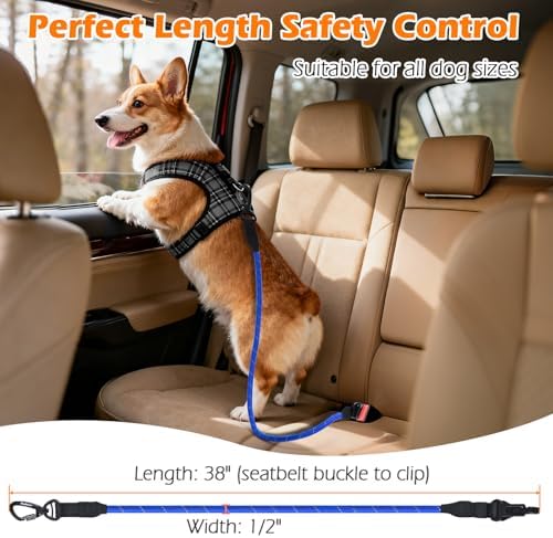 PetBonus 2 Packs Dog Seat Belt for Car, Rope Dog Car Harness for Vehicle - Image 4