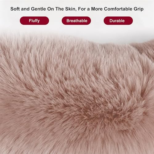 2PCS Fluffy Car Gear Shift Knob Cover & Handbrake Cover, Furry Auto Hand Brake - Image 3