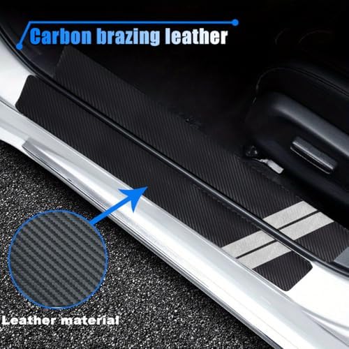 Car Door Sill Protector, Carbon Fiber Texture Threshold Sticker, Car Door Edge - Image 6