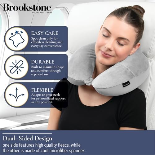 Brookstone Microbead Neck Pillow Soft Travel Pillow - Image 3