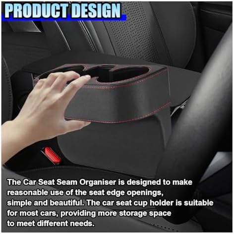 ZIMISI Car Cup Holder, Leather Front Console Gap Filler Organizer - Image 3