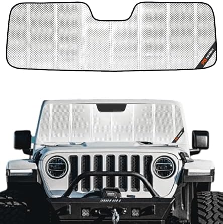 Pigenius Windshield Sun Shade for Jeep Wrangler 2007-2010 Custom Front Window by Pigenius
