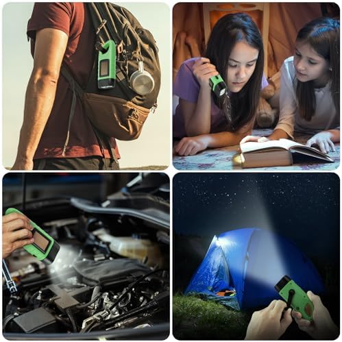 Simpeak 2-Pack Hand Crank Solar Powered LED Flashlight, Emergency Survival - Image 6