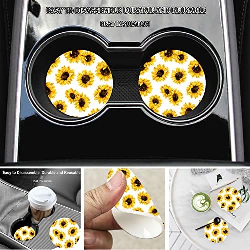 Yellow Sunflower Flower Steering Wheel Cover - Image 2