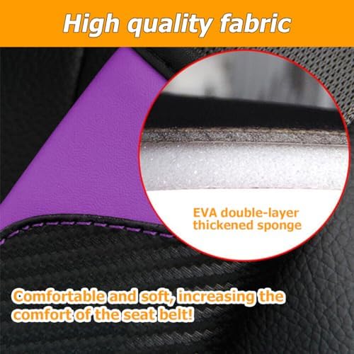 Osilly 2PCS Carbon Fiber Leather Seat Belt Shoulder Pads - Image 3