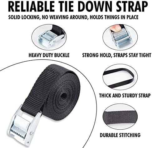 Cartman 1 in x 12 ft Lashing Straps, 16 Pack, 600 lb Break Strength - Image 2