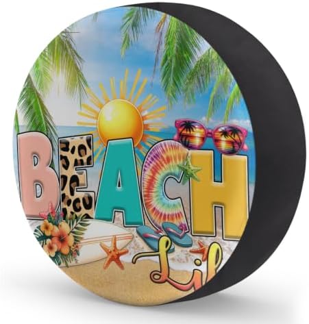 Summer Beach Blue Spare Tire Cover Dust-Proof Wheel Protector - Image 2