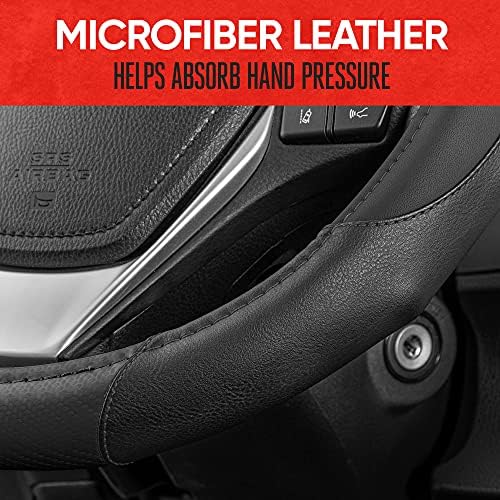 Motor Trend GripDrive Carbon Fiber Steering Wheel Cover, Non-Slip Sporty Racing - Image 5