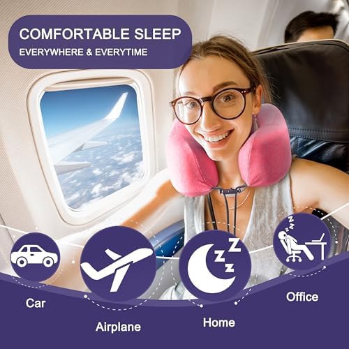 napfun Neck Pillow for Travel, Memory Foam Airplane Pillow - Image 5