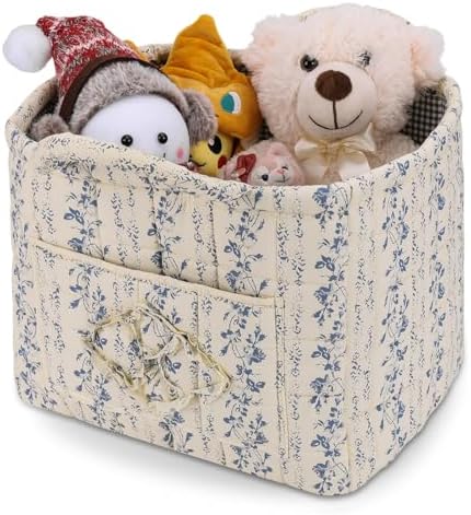 Storage Basket Boho Fabric Large Collapsible Floral Laundry Nursery Hamper by Ankick