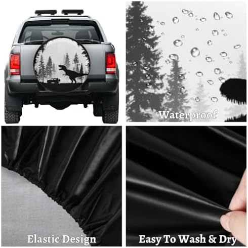 Spare Tire Cover for RV Trailer, Dinosaur Waterproof Sun Leather Wheel Cover - Image 4