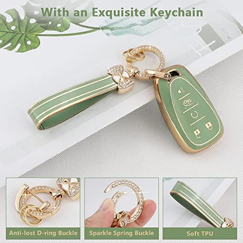 PIFOOG Key Fob Cover for Chevy 5 Buttons Keys Shell Case TPU Bling Car Keychain - Image 6