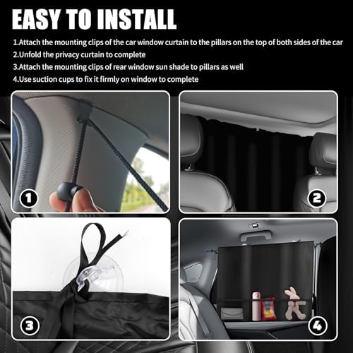 3PCS Car Privacy Curtains Kit, 2026 Upgraded Car Curtains - Image 6