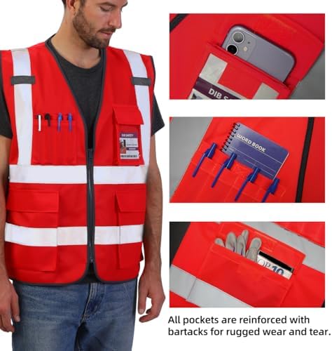 Dib Safety Hi Vis Reflective Safety Vest - Image 3