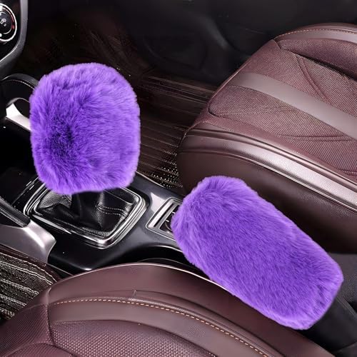 Hovom 2PCS Fluffy Car Gear Shift Knob Cover & Handbrake Cover by Hovom
